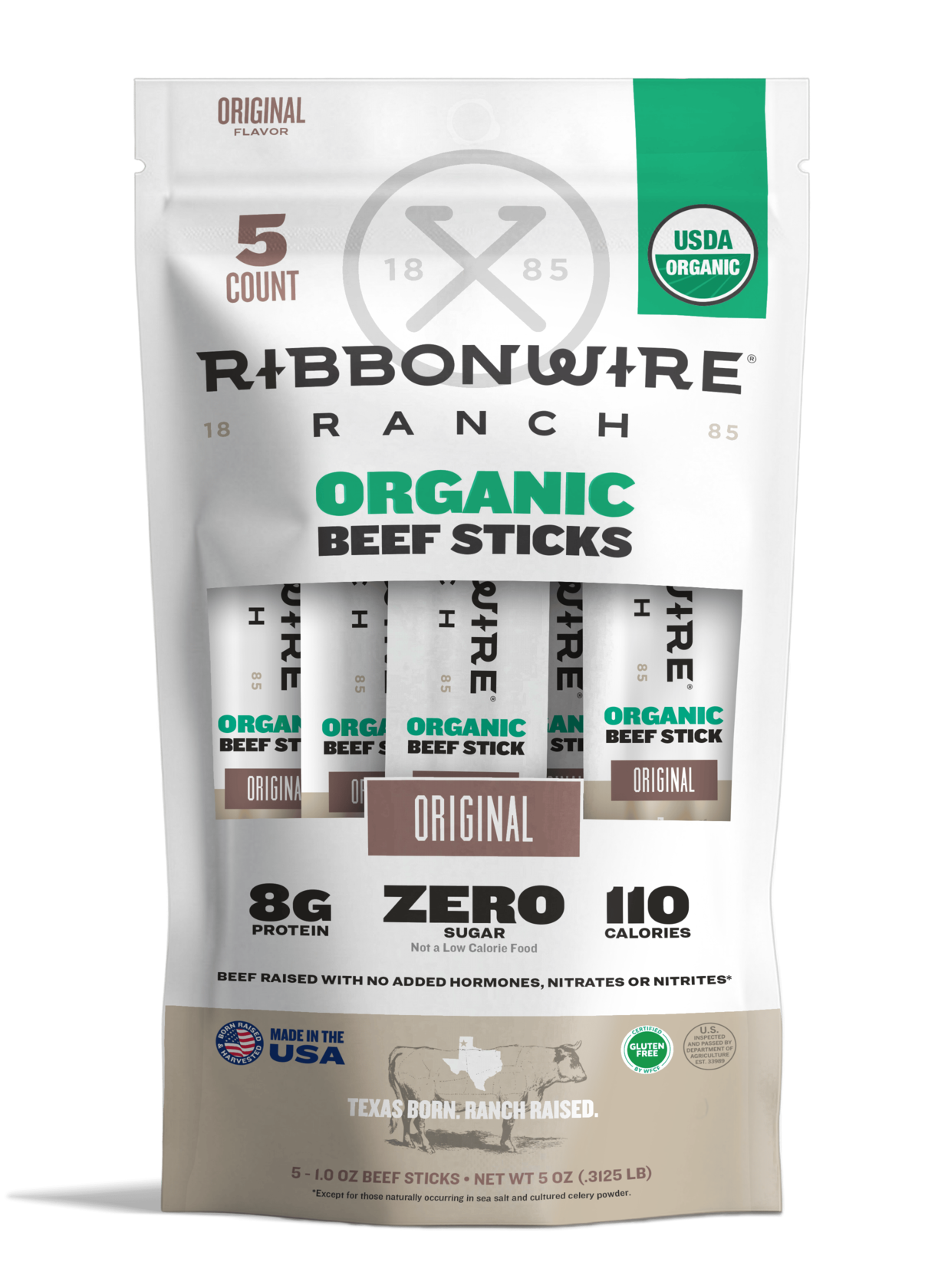 Ribbonwire Ranch 推出100%美国农业部认证有机牛肉棒，进驻全美150家门店